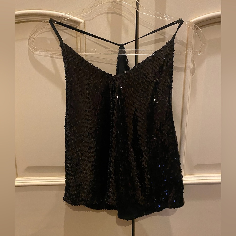 Boohoo - Size M - Sequin Sparkly Black Top - image 1